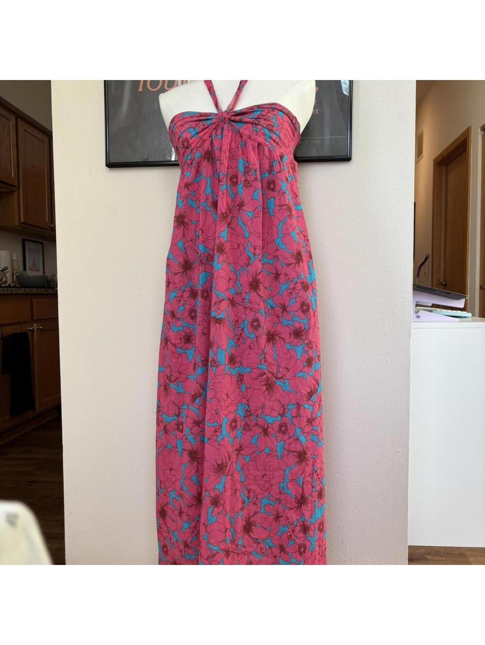 Xirena Adley Halter Maxi Dress 100% cotton Size XS beach resortwear barbiecore
